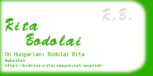rita bodolai business card